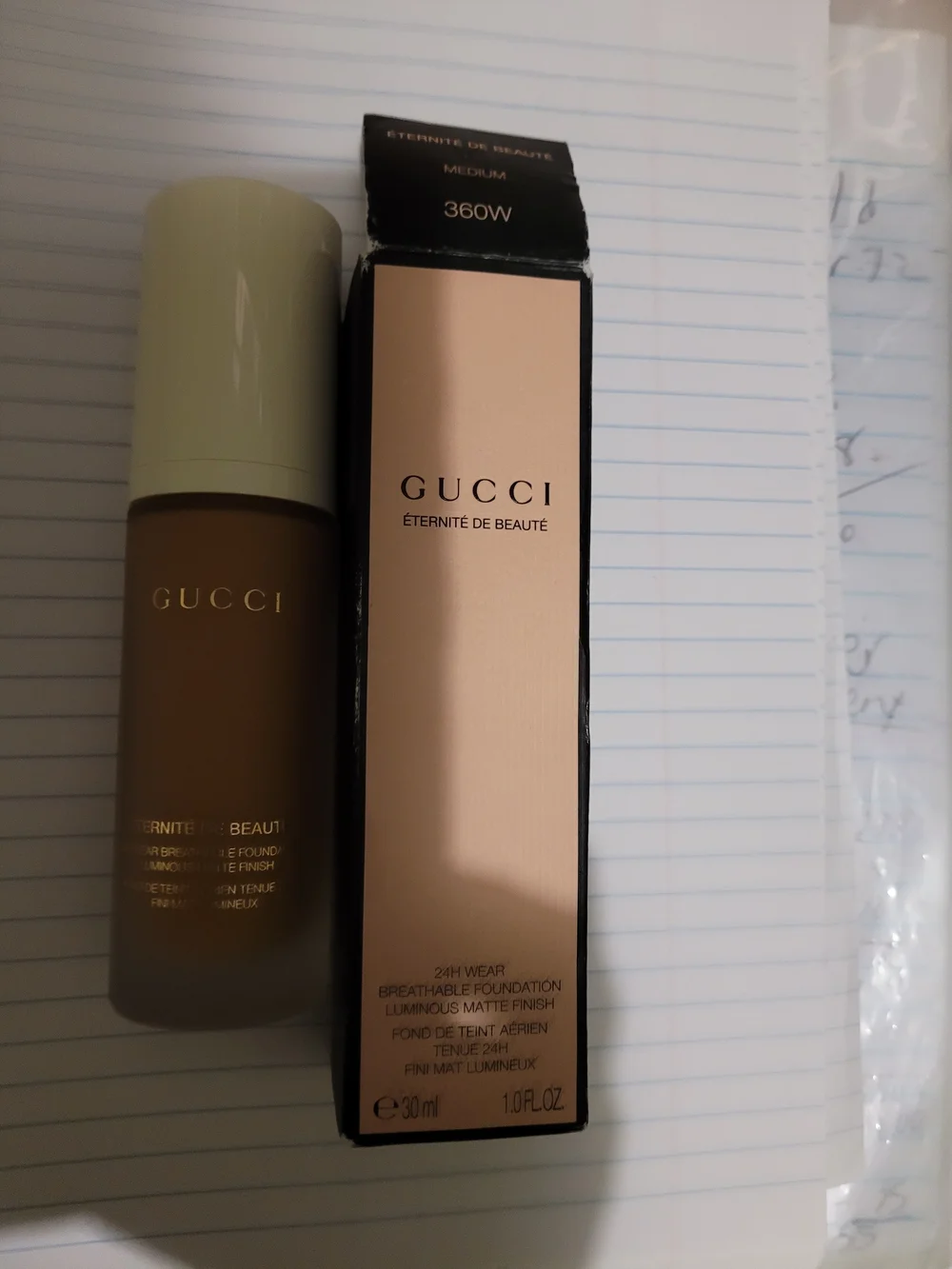 Gucci Foundation Éternité de Beauté-luminous Matte Foundation medium 360 W